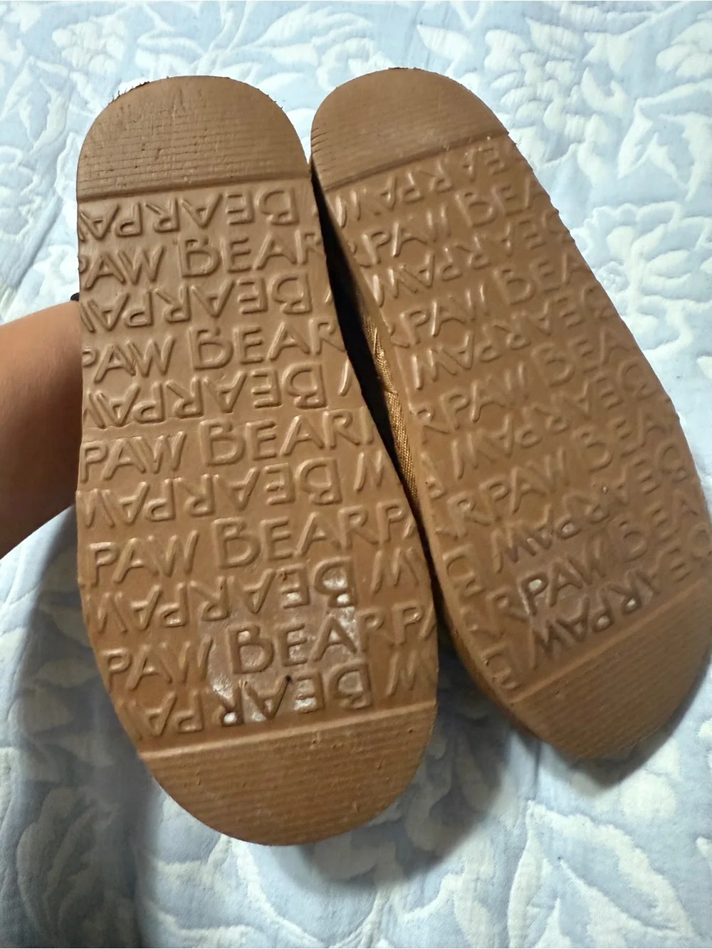 BearPaw Kids Brown Suede Plush-Lined Slip-On Slippers